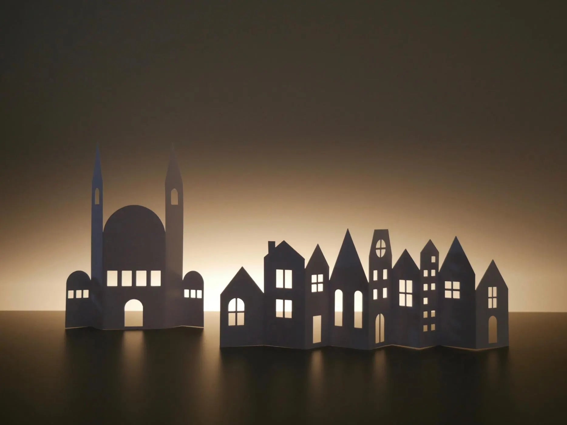 Papier Stadt - Winterdeko